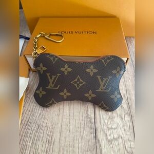 Louis Vuitton Monogram Bone Key Pouch Wallet Accessory Case Brown